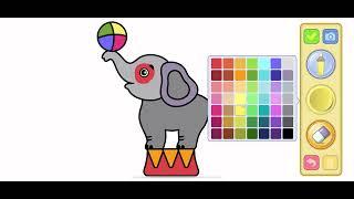 How my kids coloring elephant with fun music collection drawing book