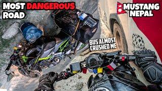 Z900 Crashed on Dangerous Road of Mustang Nepal  River crossing in night  Ep.4