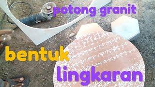 cara potong granit bundaran meja cut granite round table