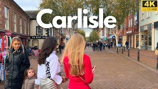 Carlisle  Saturday walk around the city centre. 4K