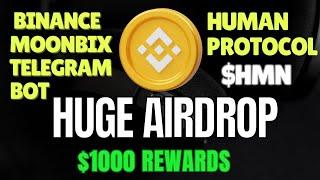 Binance moonbix bot - Human protocol airdrop - Huge free crypto airdrop - Binance telegram bot