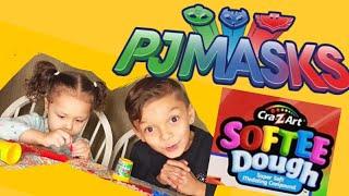 PJ Masks Softee Dough - Can we create PJ Masks out of playdough?