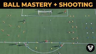 Ball Mastery + Shooting Game  Soccer Drills - Football Exercises