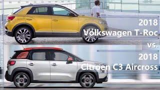 2018 Volkswagen T-Roc vs 2018 Citroen C3 Aircross technical comparison