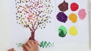 Kulak çubuğu ile eğlenceli nokta baskı boyama  DIY Q-tip painting for kids