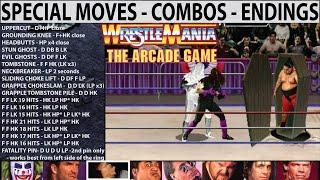 WWF WrestleMania The Arcade Game Arcade - Special Moves - Super Combos - All Character Endings