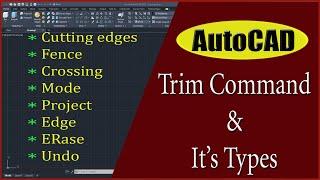 Trim command in AutoCAD  Trim command  #autocad #autocadtutorial