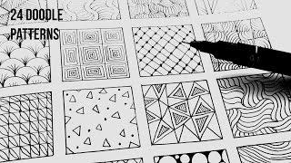 24 Easy Doodle Patterns Part 1  Speed-Up ART • Zentangle