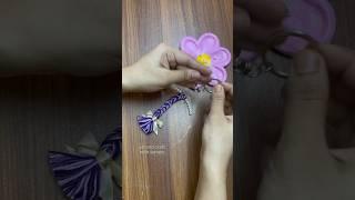 কোন ক্লে ছাড়াই সহজ কি-কি-চেইন বানানোর আইডিয়া  easy keychain idea #keychain #diy #craft #ideas