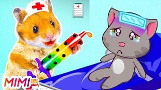 Oh no Tom Got Sick Doctor Hamster Challenge Check Up Tom  HAMSTER MIMI