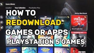How To Redownload Games Apps On PlayStation 5