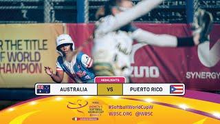 Highlights  Game 11 Australia vs Puerto Rico  2024 WBSC Women’s Softball World Cup - Finals