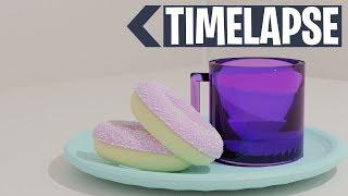 Donut & Cup -  Modling Rendering BLENDER TIMELAPSE