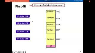 3 - First-fit Best-Fit Worst-Fit Memory Allocation Methods  Memory Management  OS