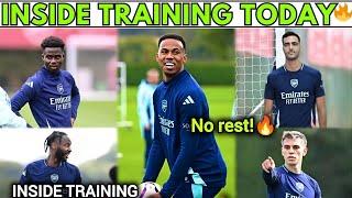 INSIDE TRAINING  Arsenal Squad back to work after PSG victory Hard work continues today