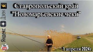 Рыбалка на коммерческом водоёме Новомарьевские Чеки 1 апреля 2024г.