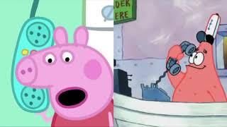 Peppa Pig calls Patrick Star