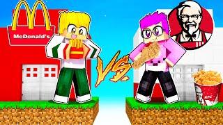 MINECRAFT McDONALDS BASE vs. KFC BASE CHALLENGE  WHICH RESTARAUNT IS BEST?