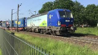 Blue Train in the Netherlands BLS Cargo Vectron With LKW Walter Intermodal Train At Venlo NL 