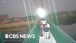 Video shows moment of India bridge collapse that killed more than 130