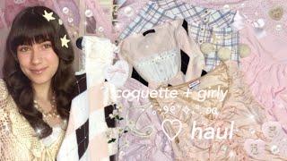 ˚ ˖  thrifted girly + coquette clothing haul⋆ ˚｡⋆🩰