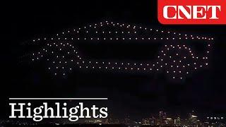 Watch Teslas Amazing Nighttime Drone Show With the Cybertruck