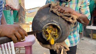 Traditional Gujarati Dish Ubadiyu Cooked Over Cow Dung Cakes  Indian Street Food