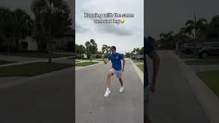 Running with the same arm and leg challenge #funny