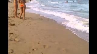 Rachel and her best friend in a thong bikini on Fort Lauderdale beach