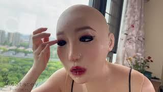 Female MaskPut on the siliconemask、do make up、wear the dress and so many hot view