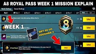 A8 Royal Pass Week 1 Mission Explain  Bgmi A8 Rp Mission Explain