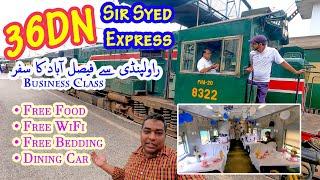 36DN Travel of Sir Syed Express  Rawalpindi - Faisalabad in AC Business  Free Food Bedding & WiFi