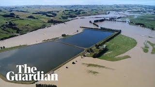 Drone footage shows extent of flooding in New Zealands South Island