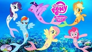 My Little Pony Transforms Into Mermaids Mane 6 Coloring Book Surprise Egg and Toy Collector SETC