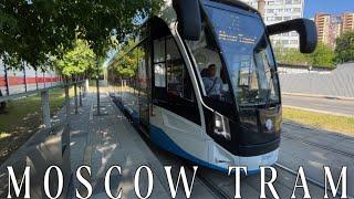 Moscow TRAM  city noises  4K  driving tour