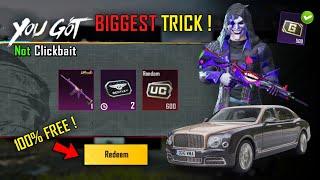 Biggest Trick  Free M4 Fool & Bentley Car In Bgmi  Bgmi Free M416 Fool Trick  Free Uc In Bgmi