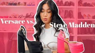 VERSACE MEDUSA VS STEVE MADDEN CHARLIZE  PLATFORM PUMPS UNBOXINGS REVIEW AND COMPARISON