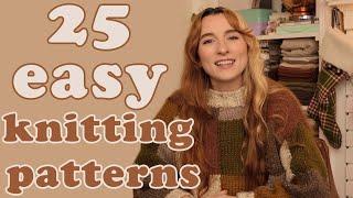 25 easy & beginner knitting patterns  10 FREE 