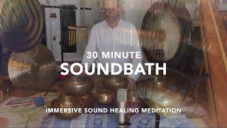 30 Minute Soundbath  Immersive Sound Healing Experience  Gongs Singing Bowls Waterfall Shaker