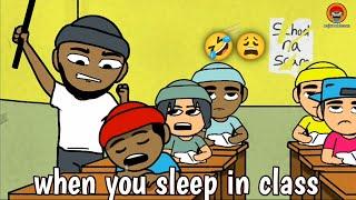 sleeping in the class funny cartoon