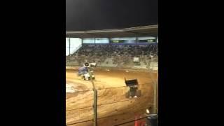 Baypark Speedway Sprint Car Flip Crash 23042016