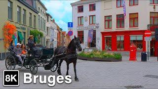 BRUGES MOST BEAUTIFUL AND CHARMING CITY IN BELGIUM - WALKING TOUR 8K 60FPS