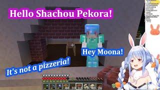 Pekora and Moona build a new house PART 1【HololiveEng Sub】【Minecraft】