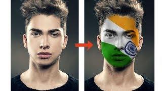 How to put flag onto face  face flag editing  picsart independence day editing