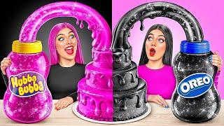 Negra vs Rosa Desafío de Decoración de Pasteles  Situaciones Divertidas por Multi DO Challenge