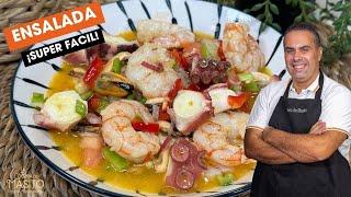 Salpicón de pulpo y langostinos receta fácil y rica