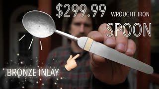 Blacksmithing - Making a $300 spoon with bronze inlay