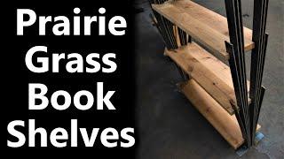 Prairie Grass Bookshelves from Wood and Steel