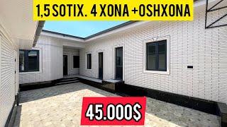 Yangi Uy Sotiladi 15sotix 4xona +oshxona 45.000$ 