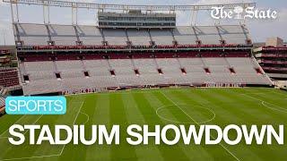 First Look  Williams Brice Stadium Transforms Into Soccer Field For Liverpool vs Manchester United